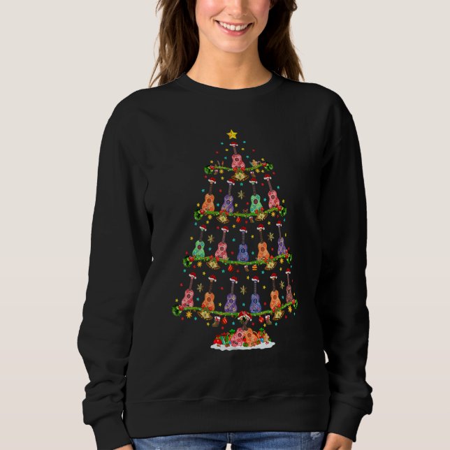 Ukulele Guitar Xmas Lighting Santa Ukulele Christm Sweatshirt (Vorderseite)