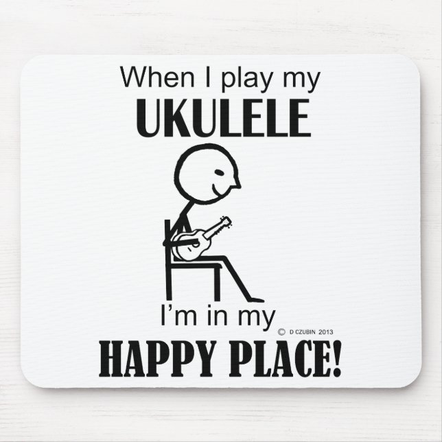 Ukulele Happy Place Mousepad (Vorne)