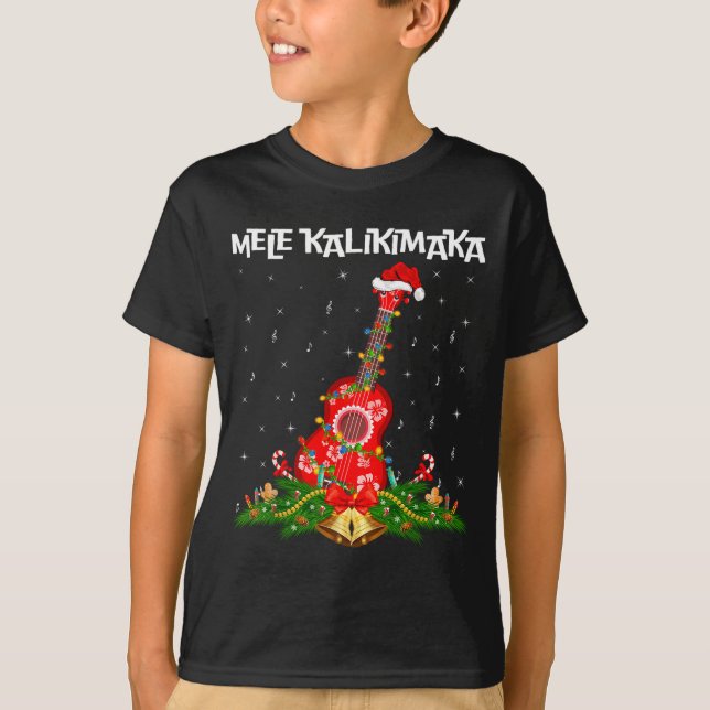 Ukulele Hawaiian Mele Kalikimaka Ukulele Guitar Ch T-Shirt (Vorderseite)