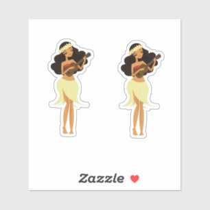 Ukulele Hula Girl Aufkleber