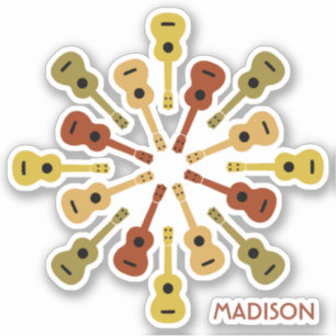 UKULELE individuelle Name Aufkleber