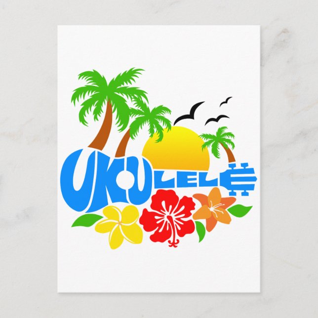 Ukulele Island Logo Postkarte (Vorderseite)