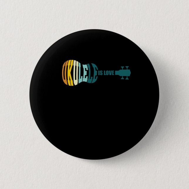 Ukulele ist Liebe Uke Gitarre akustisches Musikges Button (Vorderseite)