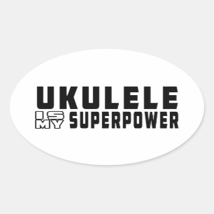 Ukulele ist meine Supermacht Ovaler Aufkleber