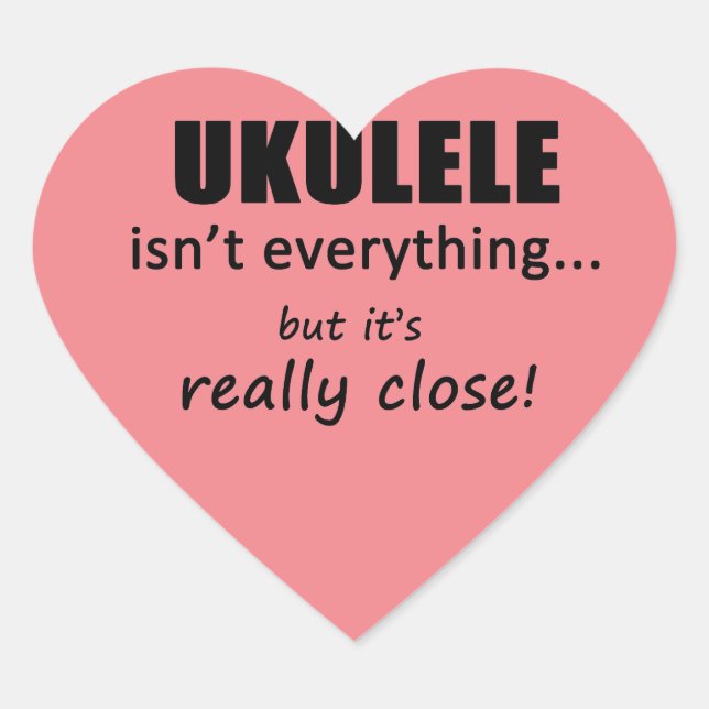 Ukulele ist nicht alles Herz Sticker (Vorderseite)