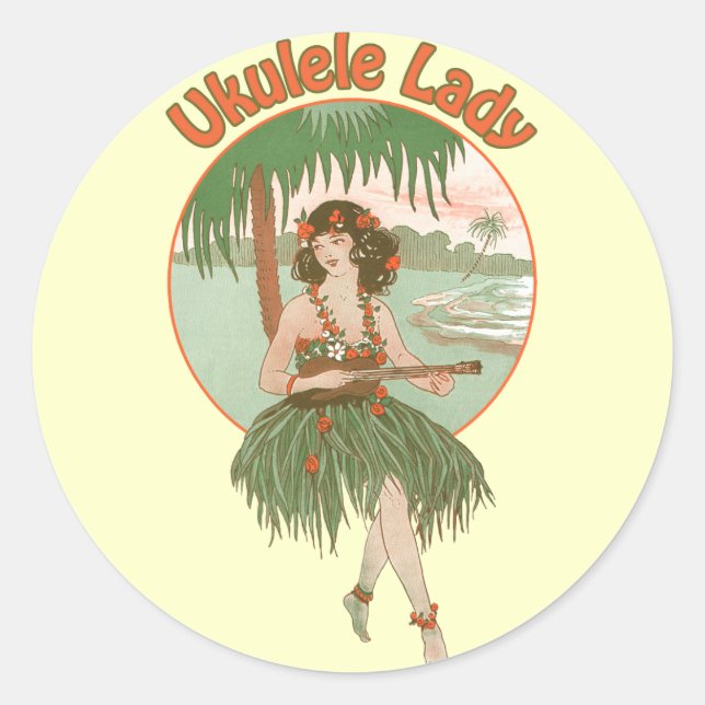 Ukulele Lady #1 Aufkleber (Vorderseite)