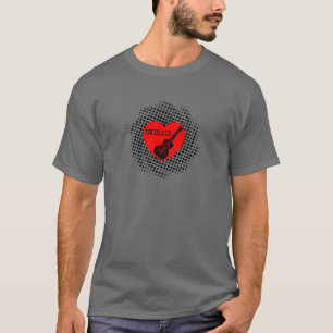 Ukulele Liebe Black Dot Pattern T - Shirt