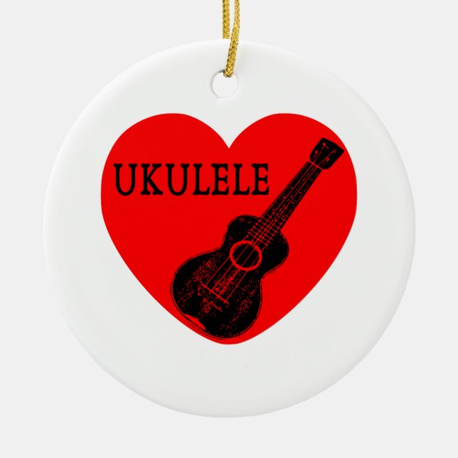 Ukulele Liebe Keramikornament (Vorne)