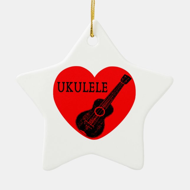 Ukulele Liebe Keramikornament (Vorne)