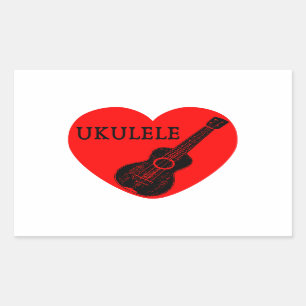 Ukulele Liebe Rechteckiger Aufkleber