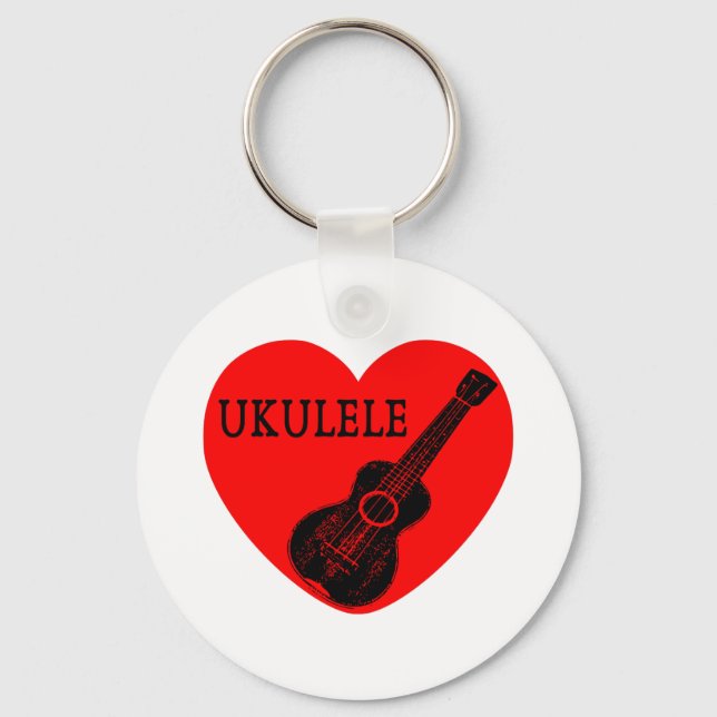 Ukulele Liebe Schlüsselanhänger (Vorderseite)