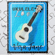 Ukulele Liebe Shades of Blue mit Name