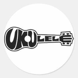 Ukulele-Logo Runder Aufkleber