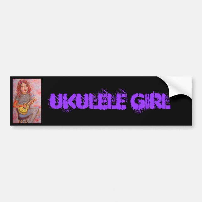 Ukulele-Mädchen Autoaufkleber (Vorne)