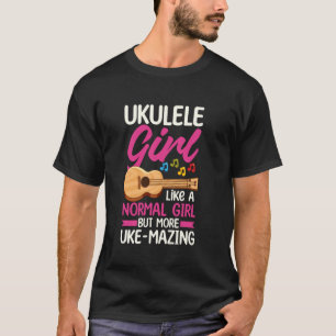Ukulele-Mädchen Uke Hawaiian-Ukulele-Spielerin T-Shirt