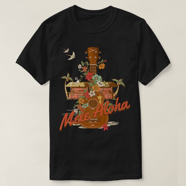 Ukulele Mele Aloha Hawaii für Island Music Lovers T-Shirt (Design vorne)