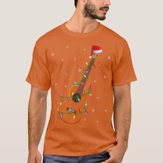 Ukulele Music Lover Xmas Lights Santa Ukulele Chri T-Shirt