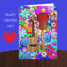 Ukulele Music Mod Blume Frohes Valentinstag