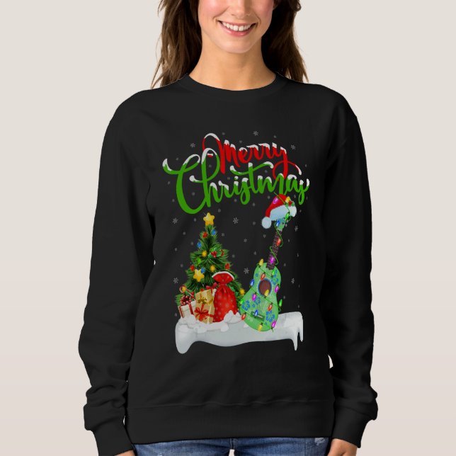 Ukulele Music   Xmas Decorations Santa Ukulele Chr Sweatshirt (Vorderseite)