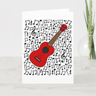 Ukulele Musical Notes Uke Player Musician Feiertagskarte