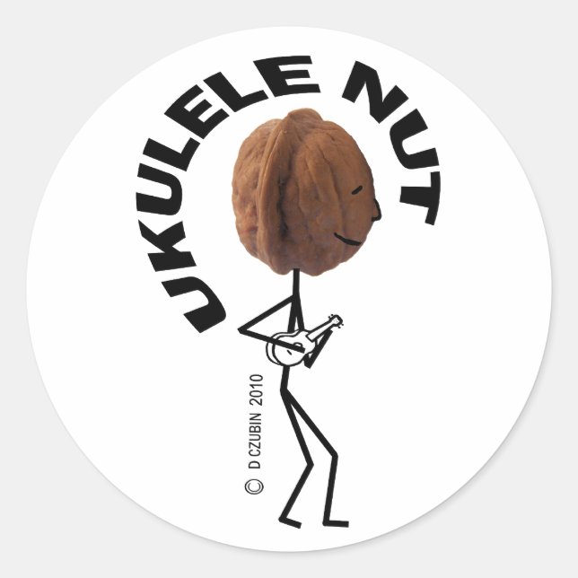 Ukulele Nut Runder Aufkleber (Vorderseite)
