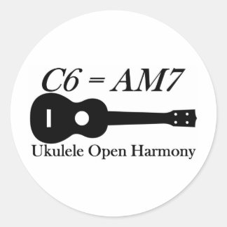 Ukulele Open Chords Runder Aufkleber