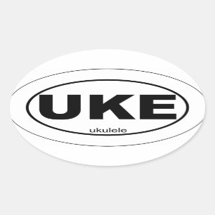 Ukulele Ovaler Aufkleber