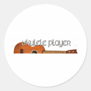 Ukulele Player-Logo Runder Aufkleber