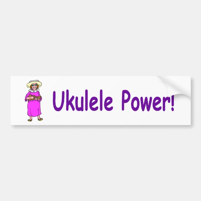 Ukulele-Power! Autoaufkleber (Vorne)