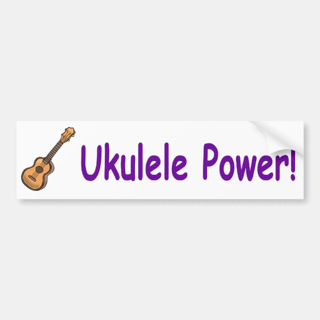 Ukulele-Power! Autoaufkleber (Vorne)