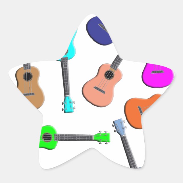 Ukulele Rainbow Stern-Aufkleber (Vorderseite)