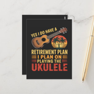 Ukulele Rentenplan Lustig Postkarte
