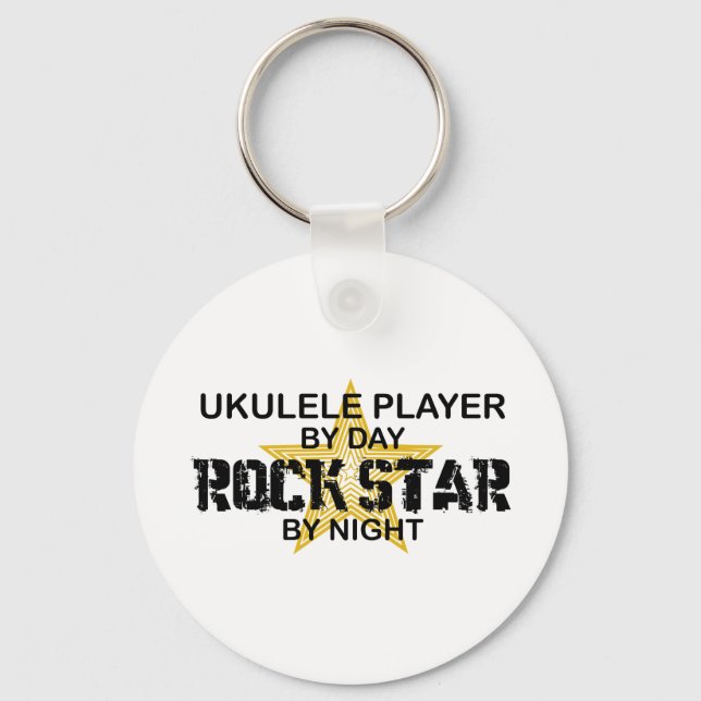 Ukulele Rock Star by Night Schlüsselanhänger (Vorderseite)