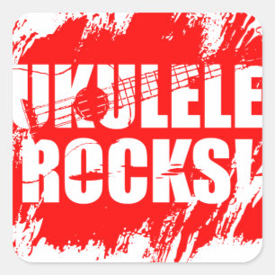 Ukulele Rocks! Quadratischer Aufkleber