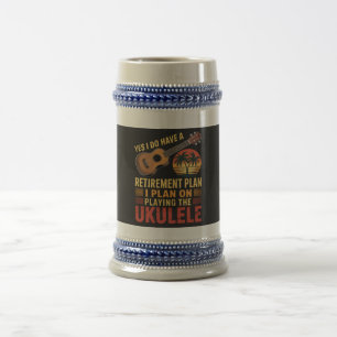 Ukulele Ruhestandsplan Lustig Bierglas