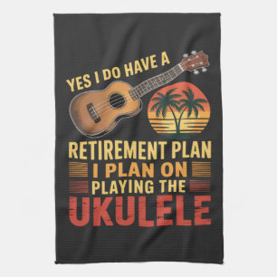 Ukulele Ruhestandsplan Lustig Geschirrtuch