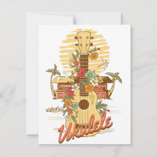 Ukulele - Sommerliche Erinnerungen Hawaiis Feiertagskarte