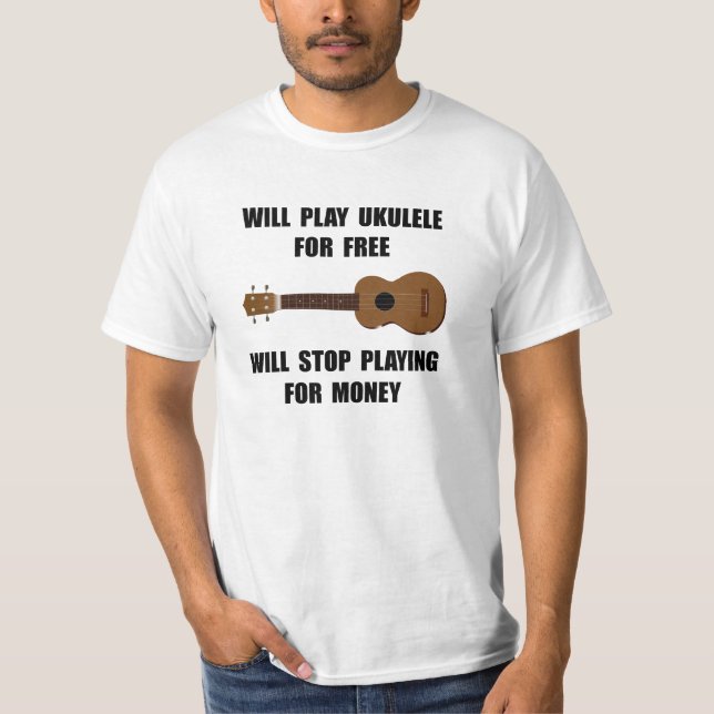 Ukulele-Spielen T-Shirt (Vorderseite)