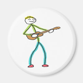 Ukulele spielender Stockmann Magnet