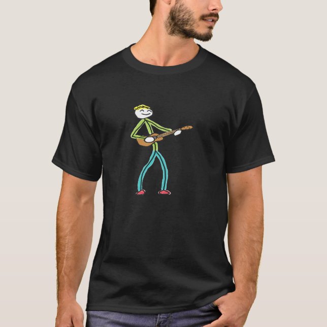 Ukulele spielender Stockmann T-Shirt (Vorderseite)