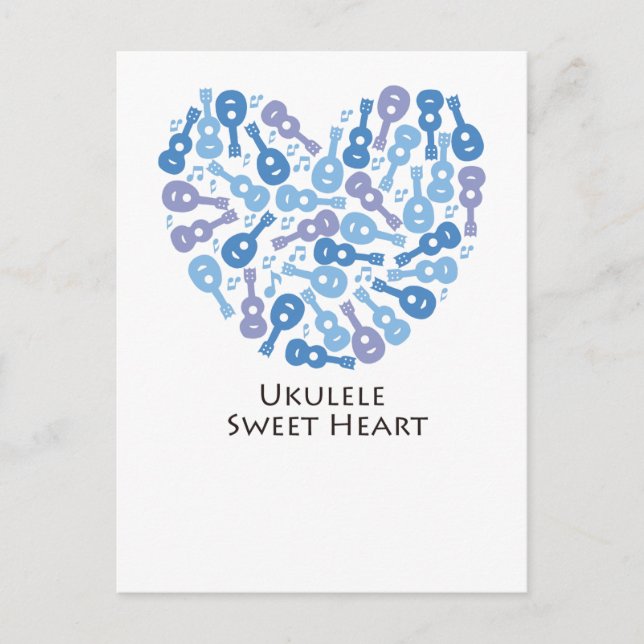 Ukulele Sweet Heart Postkarte (Vorderseite)