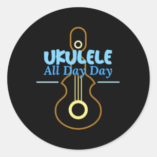 Ukulele Tag Runder Aufkleber