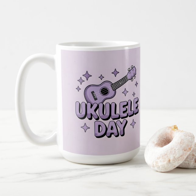 Ukulele-Tag-Tasse Kaffeetasse (Mit Donut)