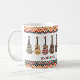 Ukulele-Tasse des Volksstammtyps Geometric Muster Kaffeetasse