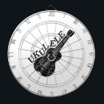 Ukulele Text und Bild Dartscheibe<br><div class="desc">Schwarz zeichnend mit angepasstem Text. Originelles Design. Geschenkidee für ukulele Liebhaber.</div>