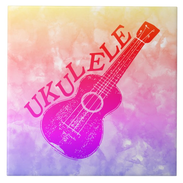 Ukulele Text und Bild Fliese (Vorderseite)