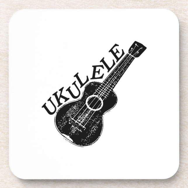 Ukulele Text und Bild Getränkeuntersetzer (Vorderseite)