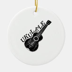 Ukulele Text und Bild Keramik Ornament