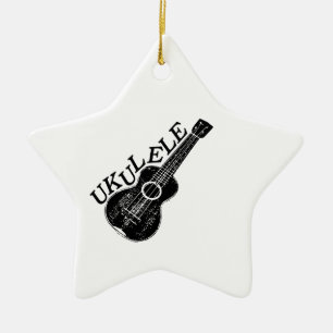 Ukulele Text und Bild Keramikornament