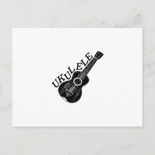 Ukulele Text und Bild Postkarte